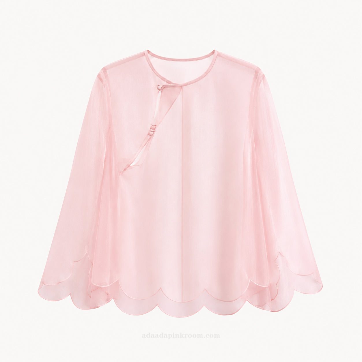 SHEER SCALLOPED ORGANZA TOP