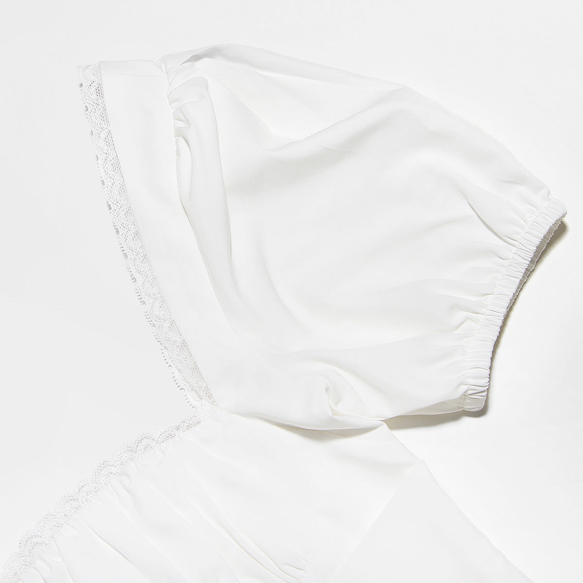 Square neck, puff sleeves, navel-baring waist, backless short sleeves
