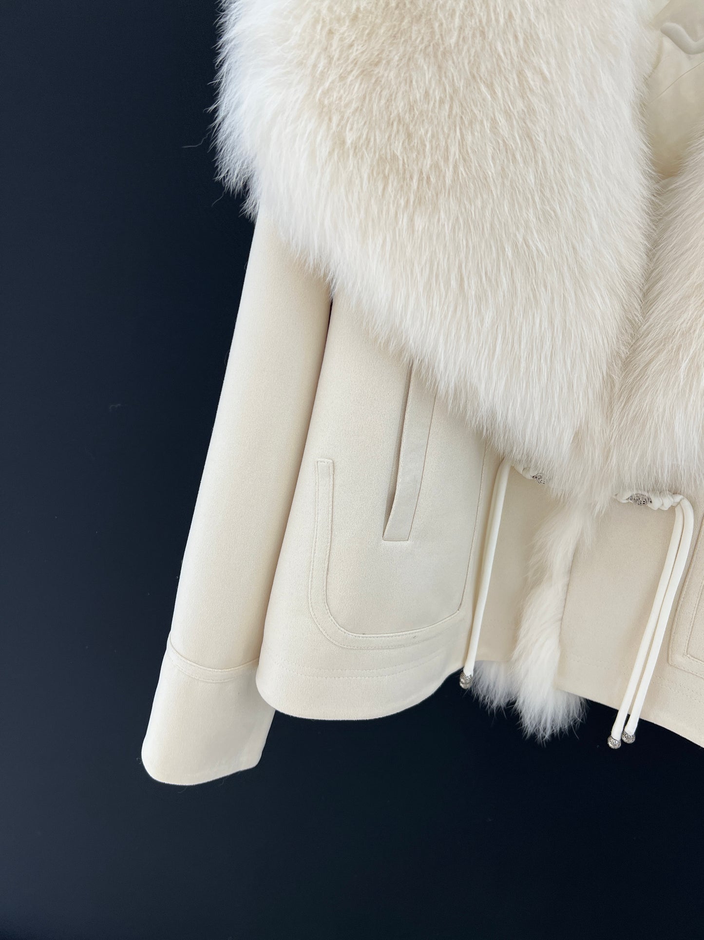 Deerskin jacket with fox fur lapel