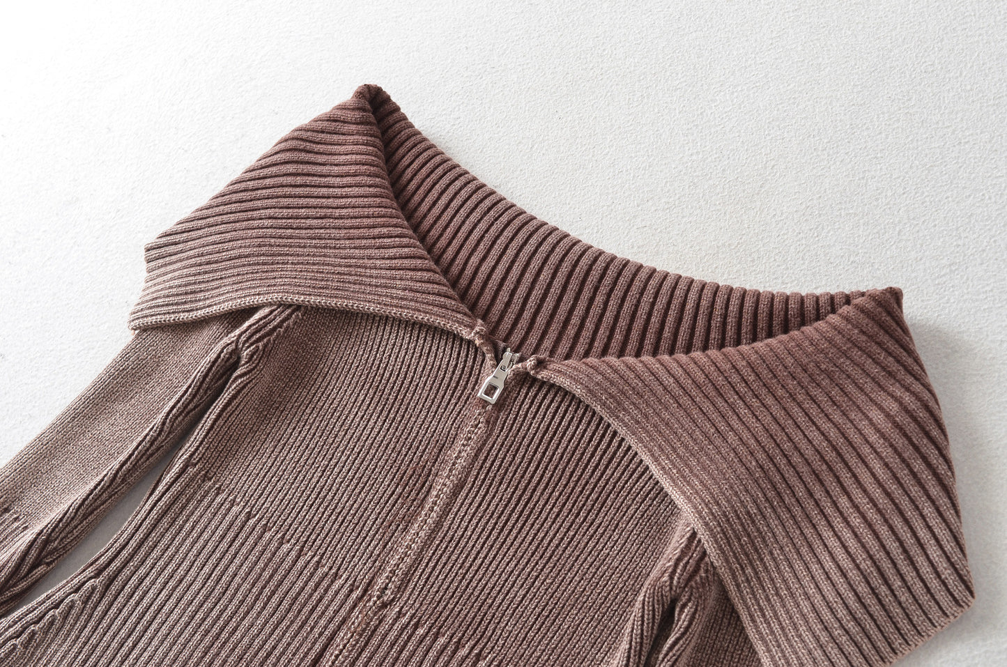 Bateau collar knitted cardigan