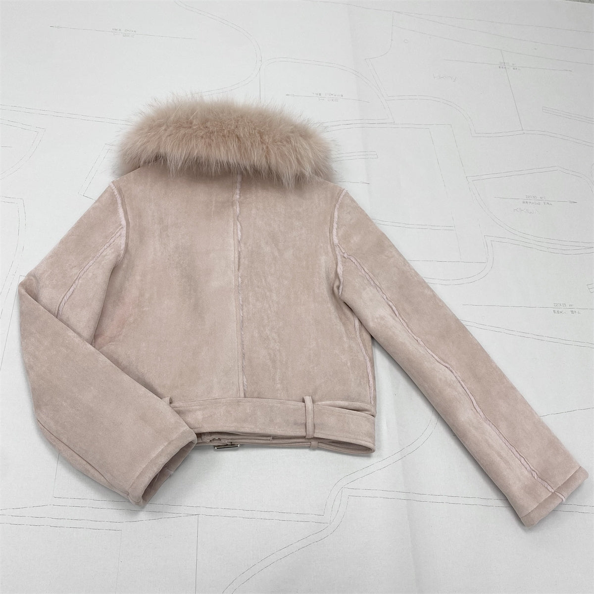 Fox fur biker jacket