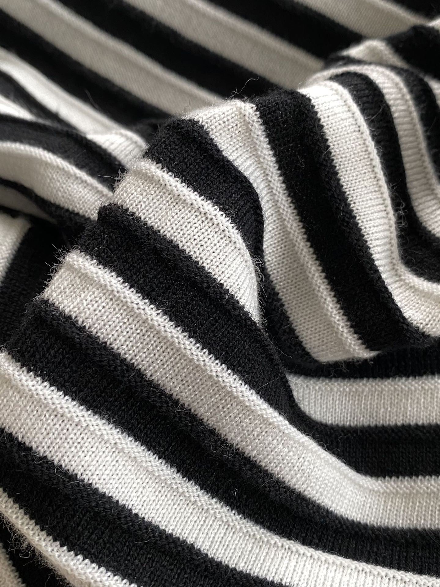 Striped Wool Long Sleeve Cardigan Sweater