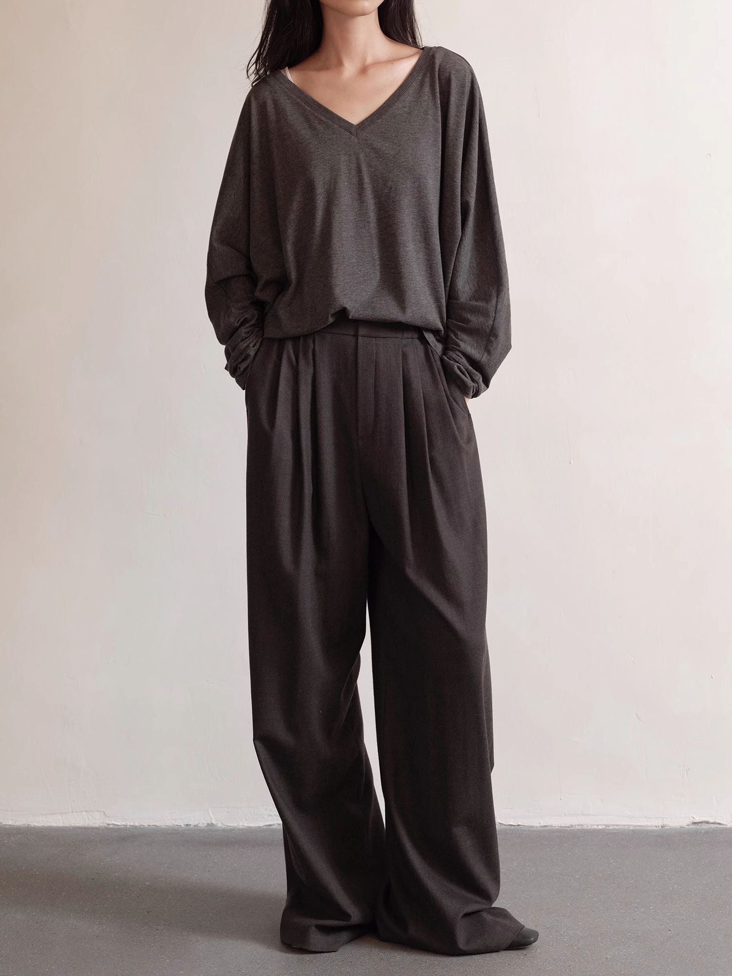Early Autumn Tops V-Neck Long Sleeve T-Shirt