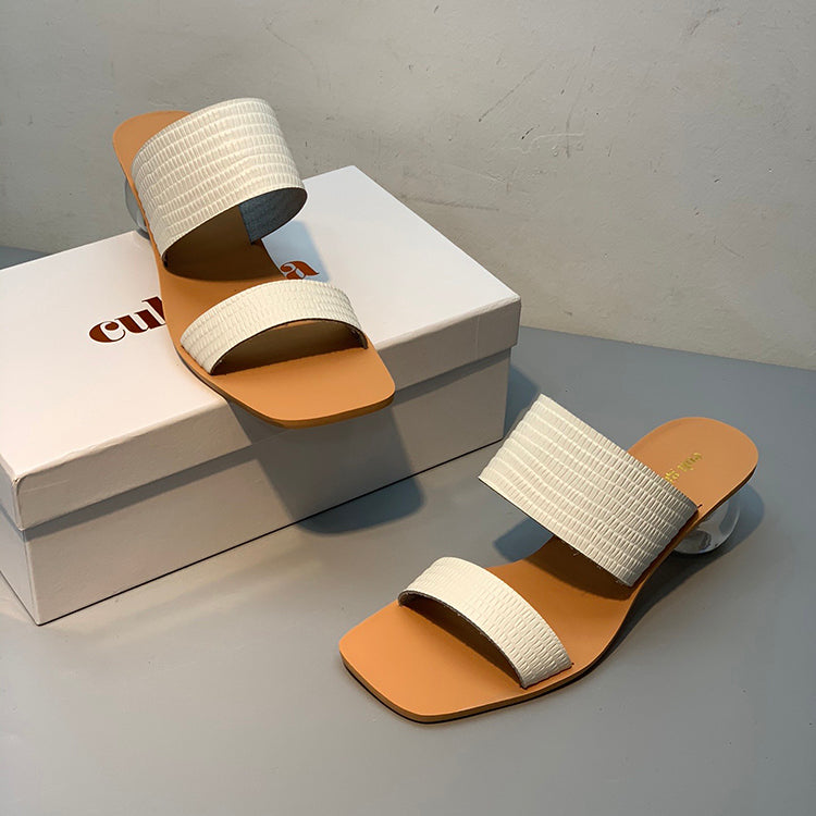 Crystal clear high heel fashion sandals