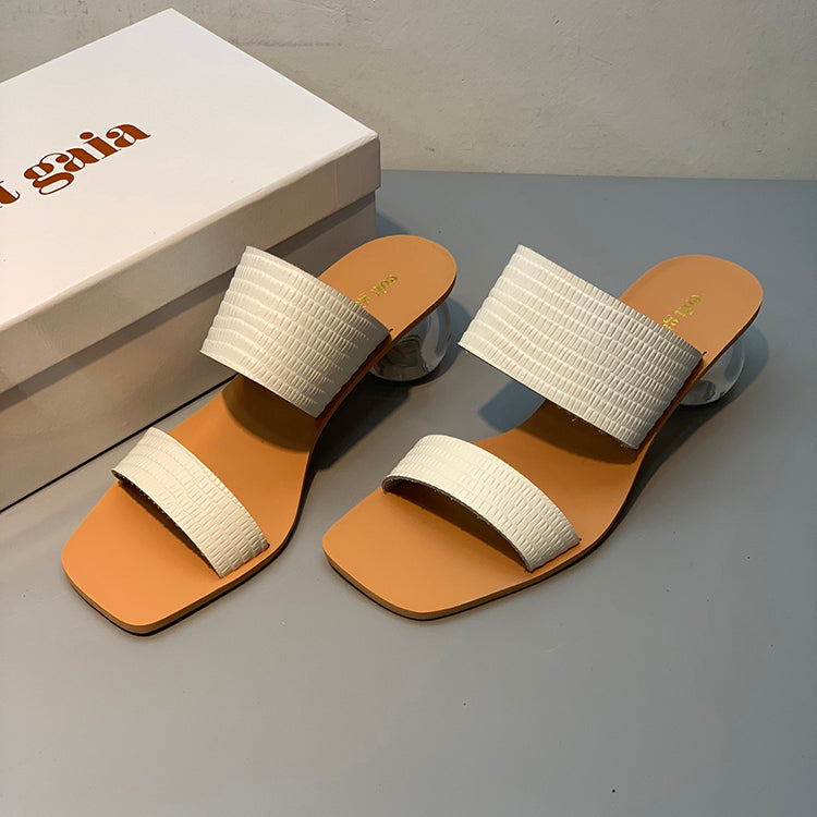 Crystal clear high heel fashion sandals