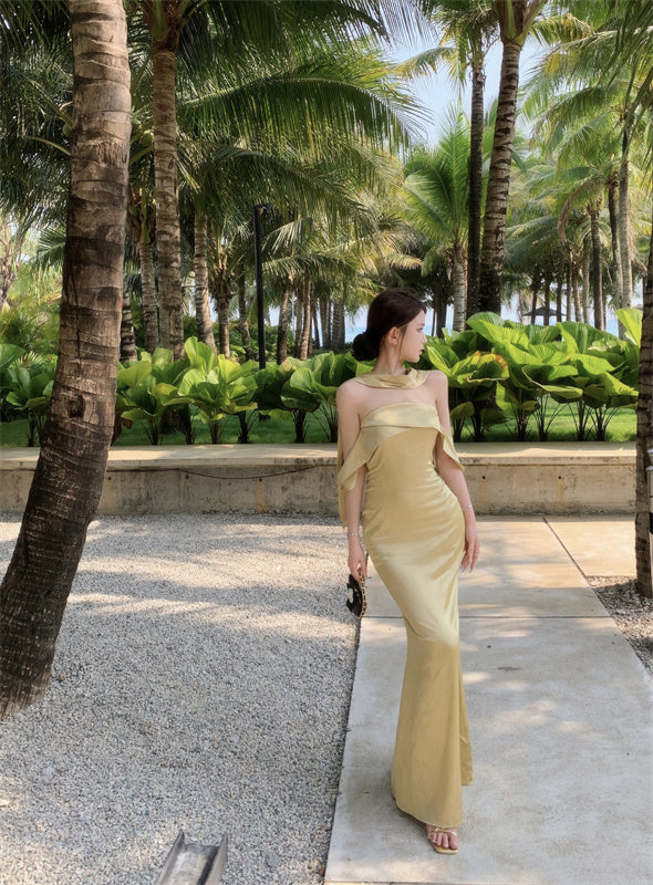 Light French tube top dress