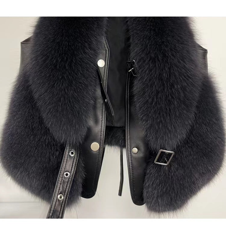 Short fur vest