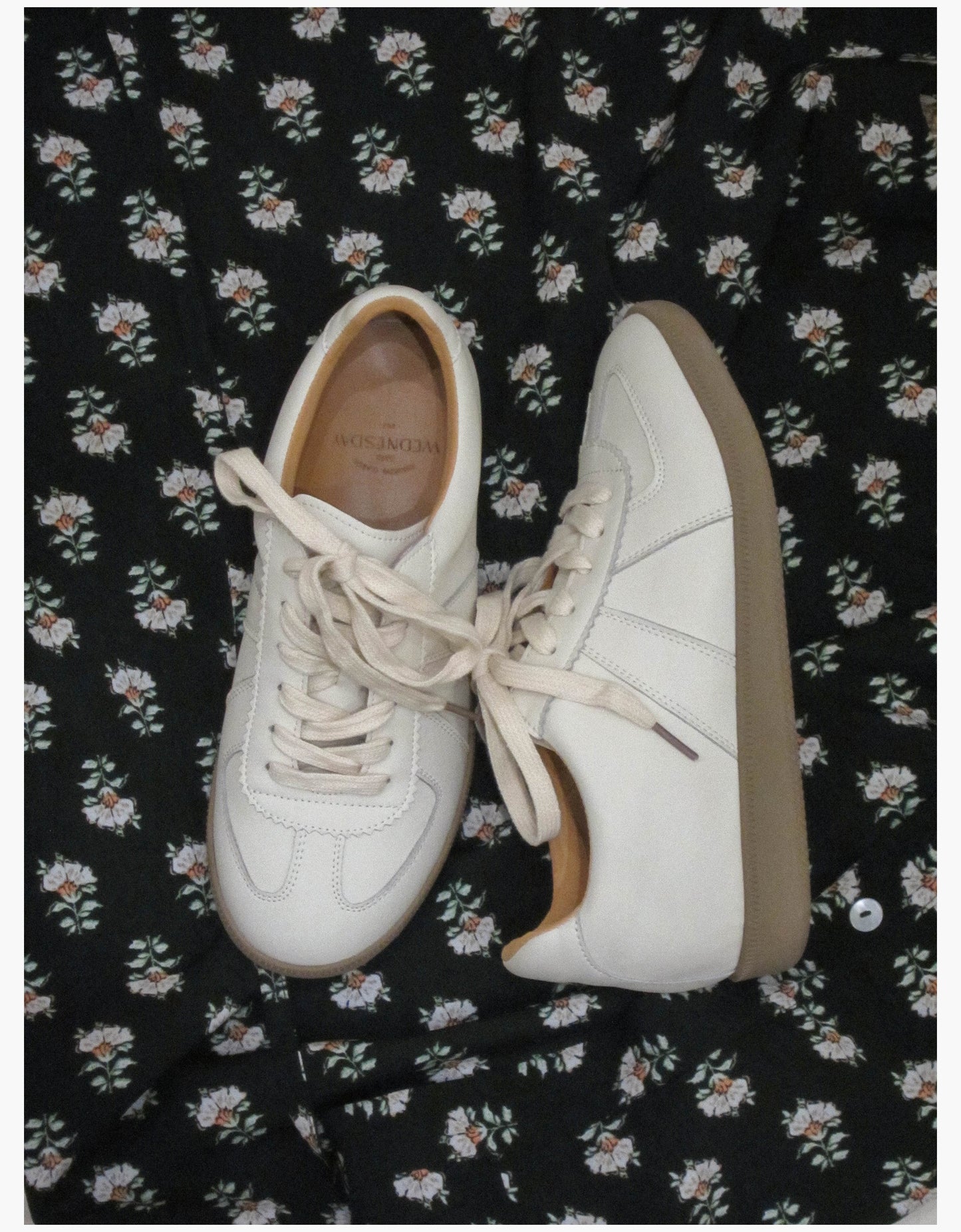 Cowhide multi-color stitching Dexun shoes