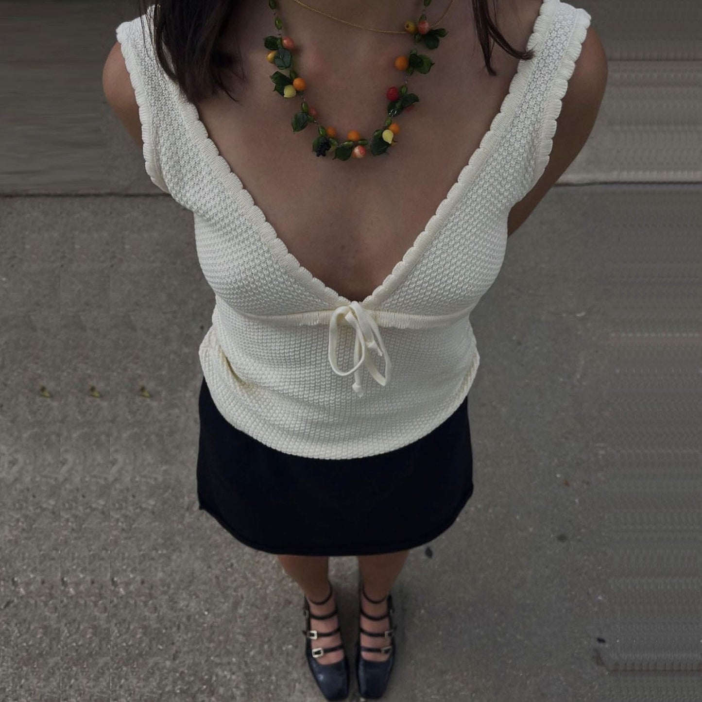 Bow lace camisole