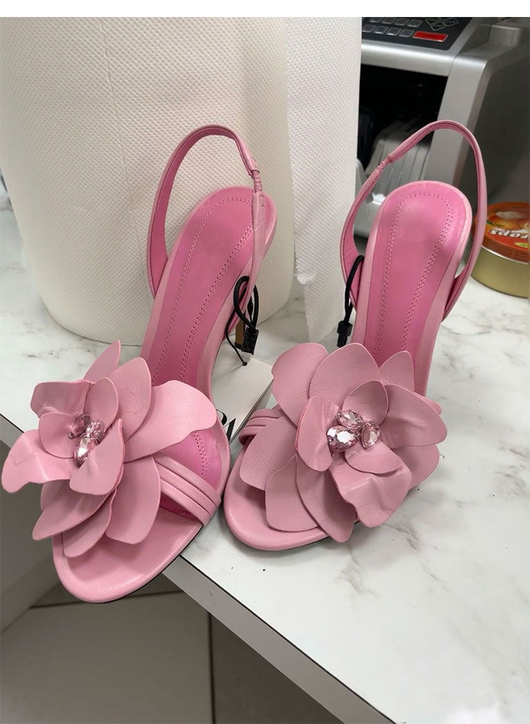 Elegant fairy open-toe rhinestone stiletto sandals