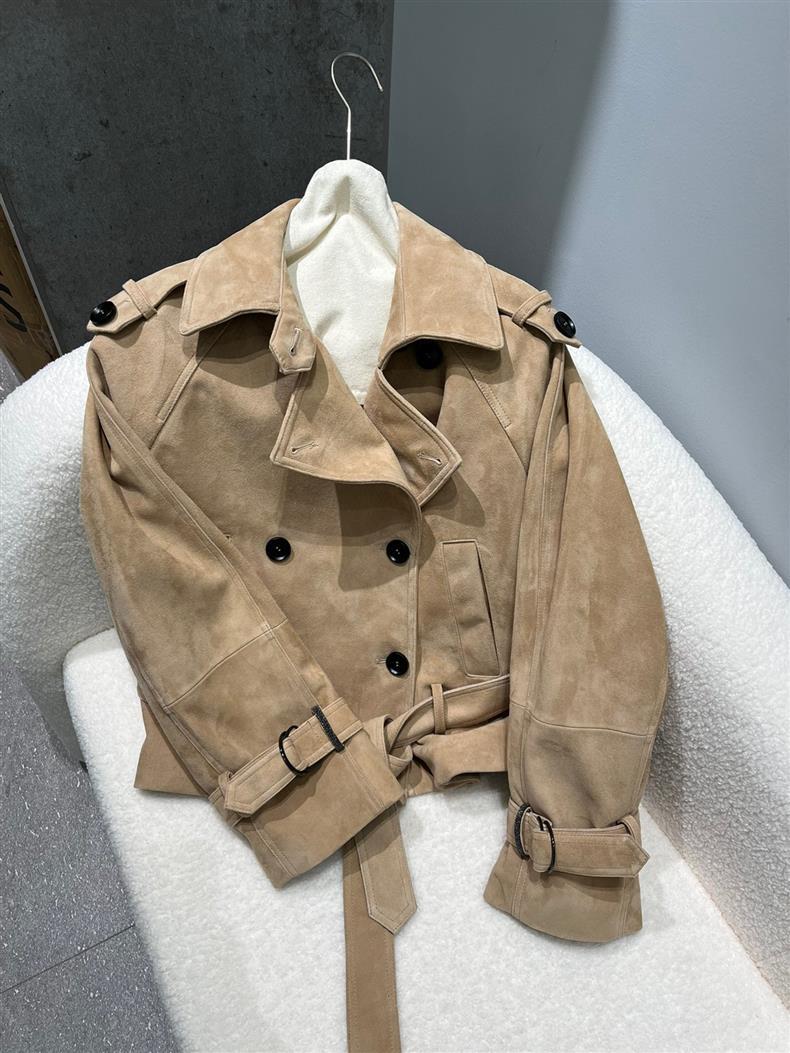 Genuine sheepskin suede leather jacket