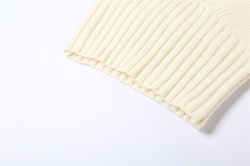 Solid color short tube top sweater