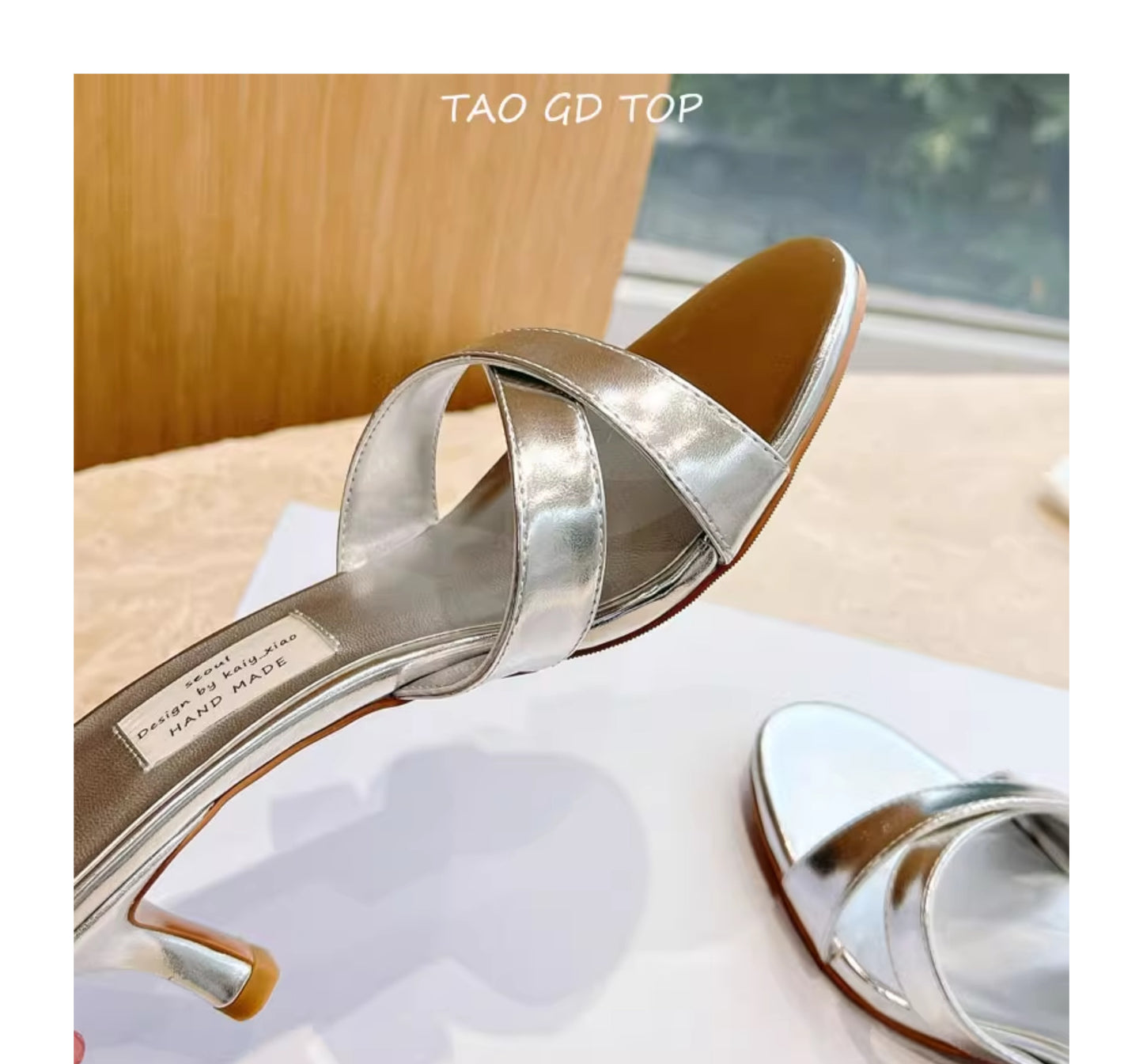Women's cross strap french stiletto sandals