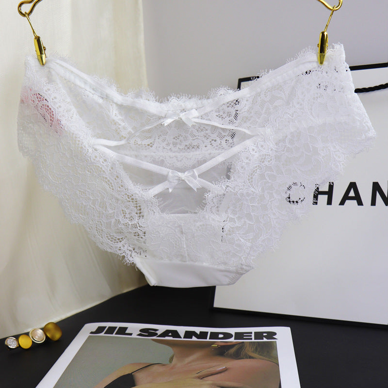Lace cross hollow briefs