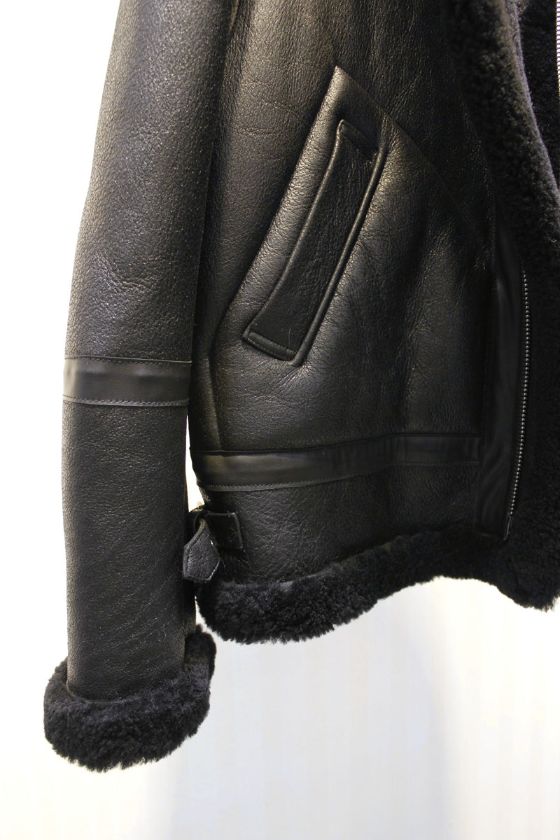 Thick imported merino sheepskin all-in-one bomber jacket