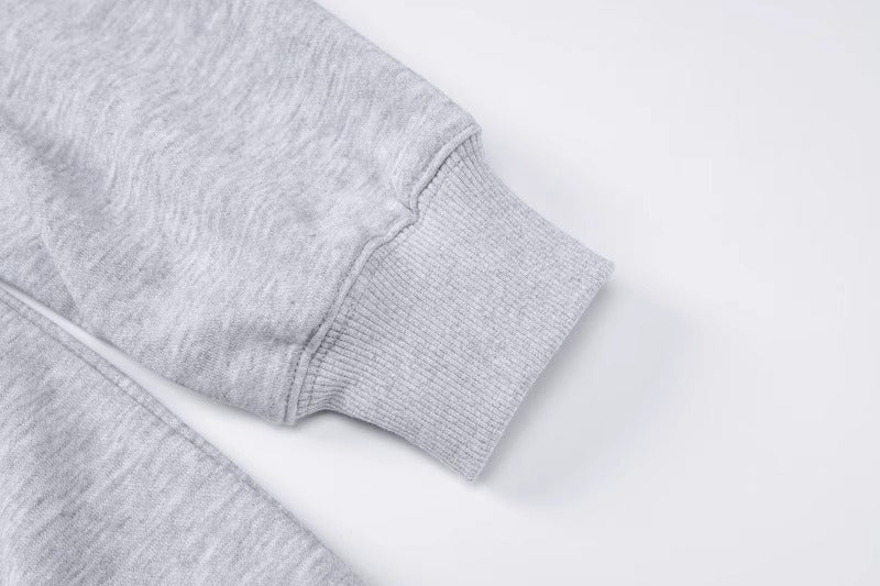 Gray off-shoulder sweatshirt autumn and winter