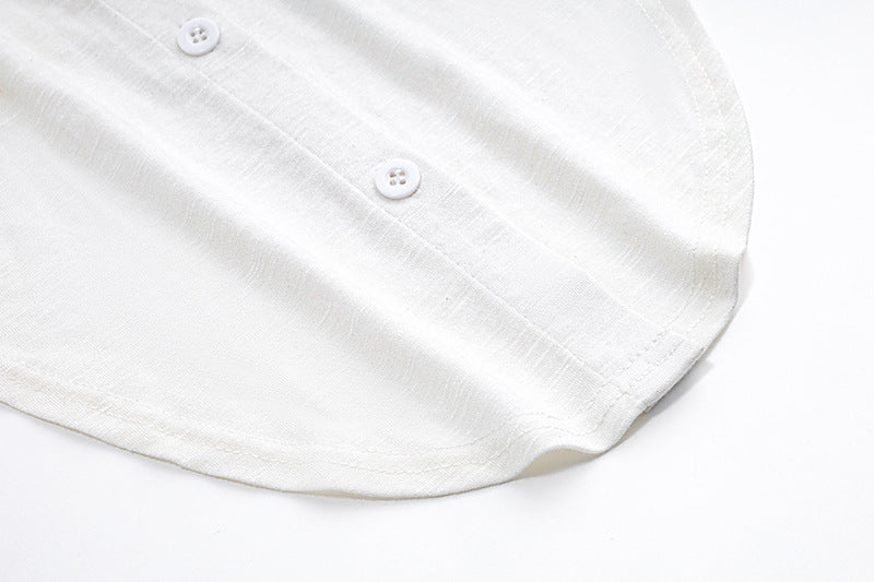 Pure lust style Polo collar navel-baring white shirt