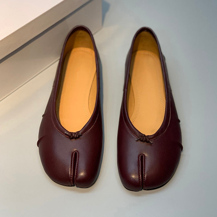 Vintage sheepskin ballet flats