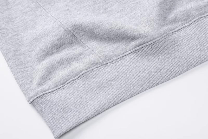 Gray off-shoulder sweatshirt autumn and winter