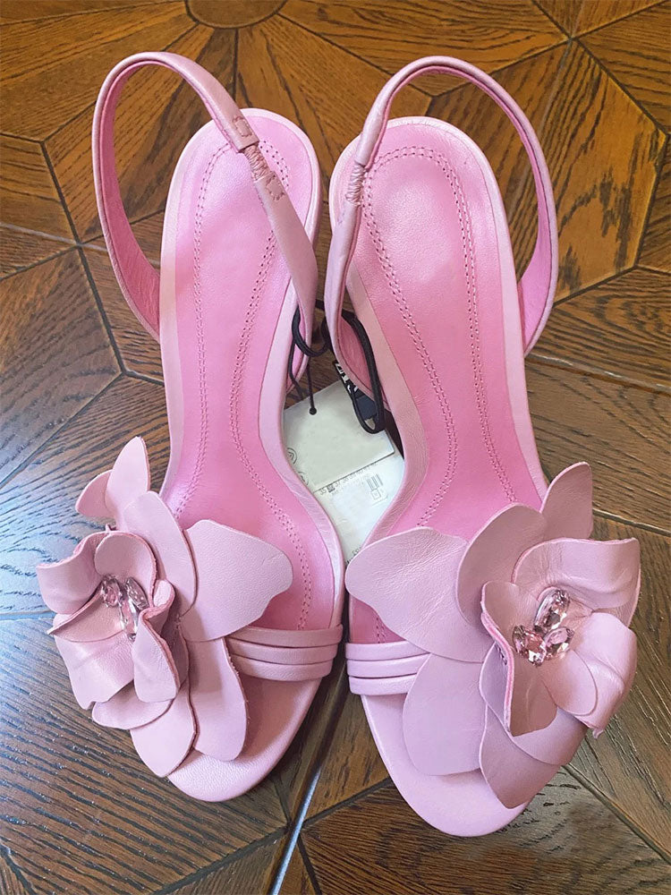 Elegant fairy open-toe rhinestone stiletto sandals