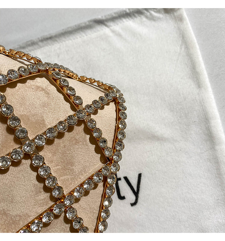 French bucket pearl rhinestone chain bag hand-held