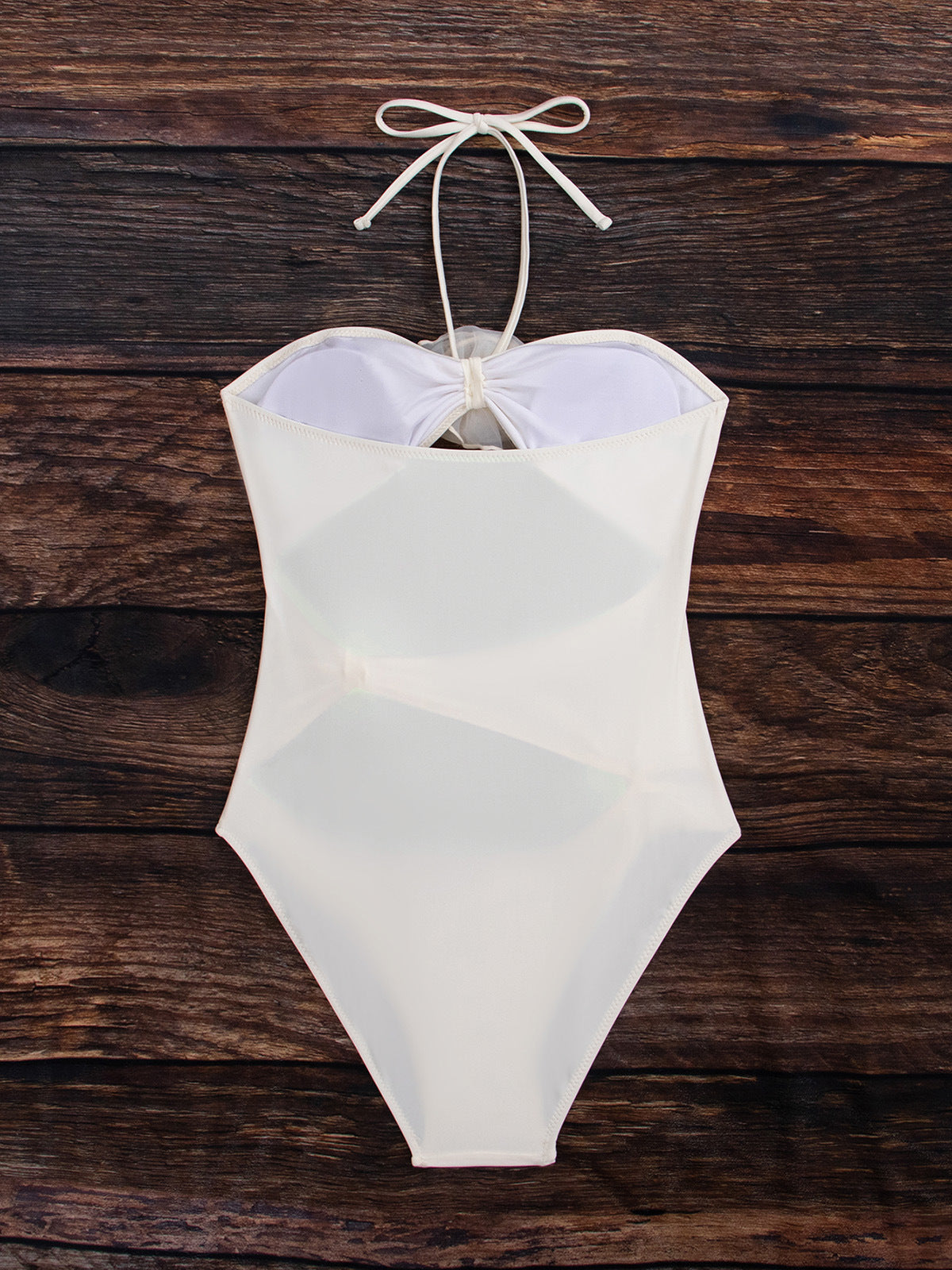 3D three-dimensional flower mesh halterneck sexy hot spring all-in-one bikini swimsuit