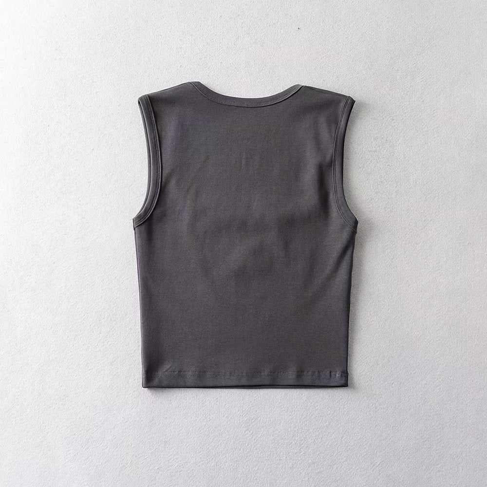 Black and white short square neck slimming wide shoulder strap top