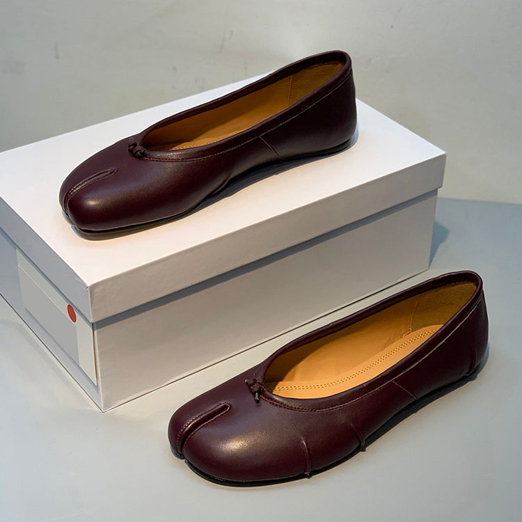 Vintage sheepskin ballet flats