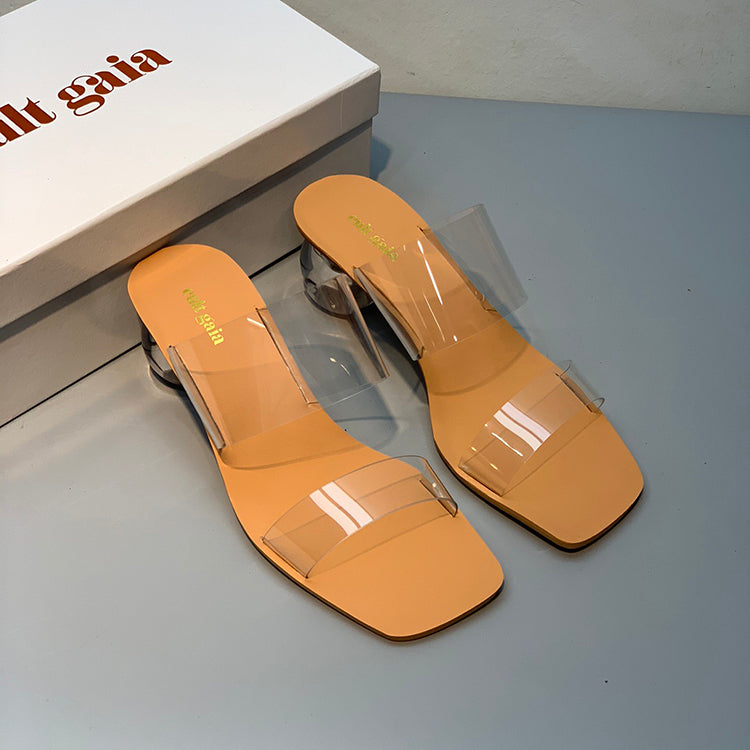 Crystal clear high heel fashion sandals