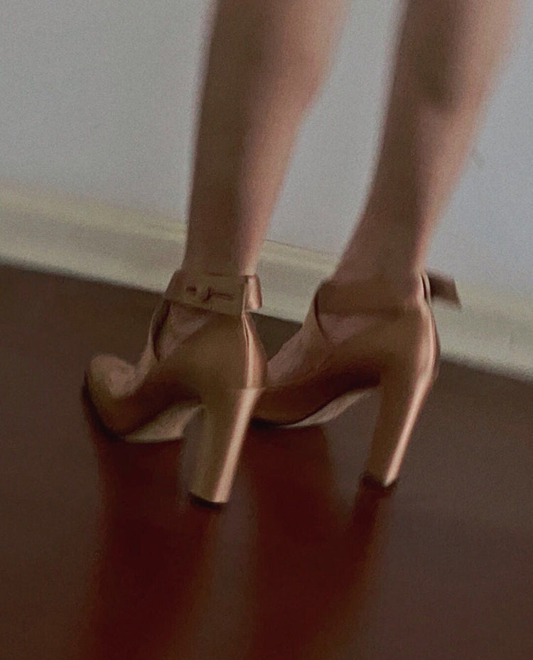 Satin square toe ballet pumps