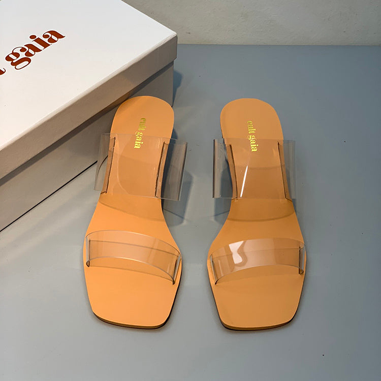 Crystal clear high heel fashion sandals