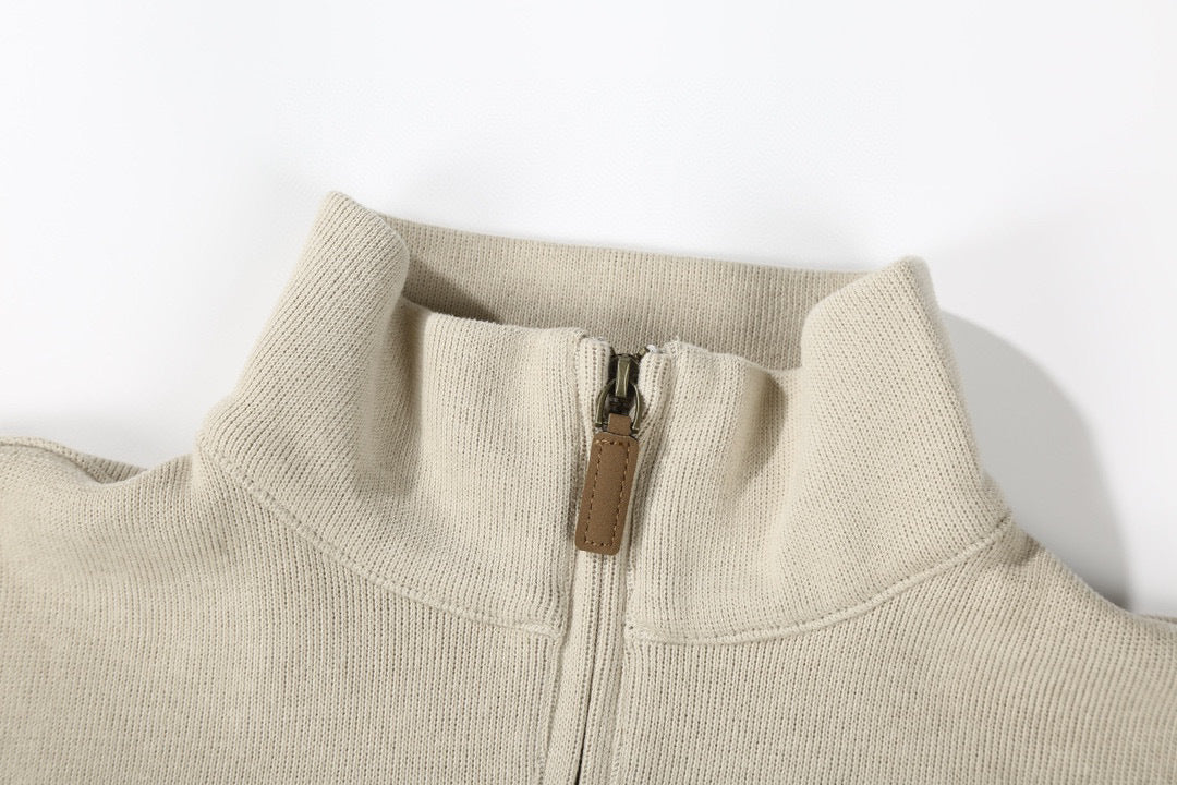 Embroidered half-zip sweatshirt