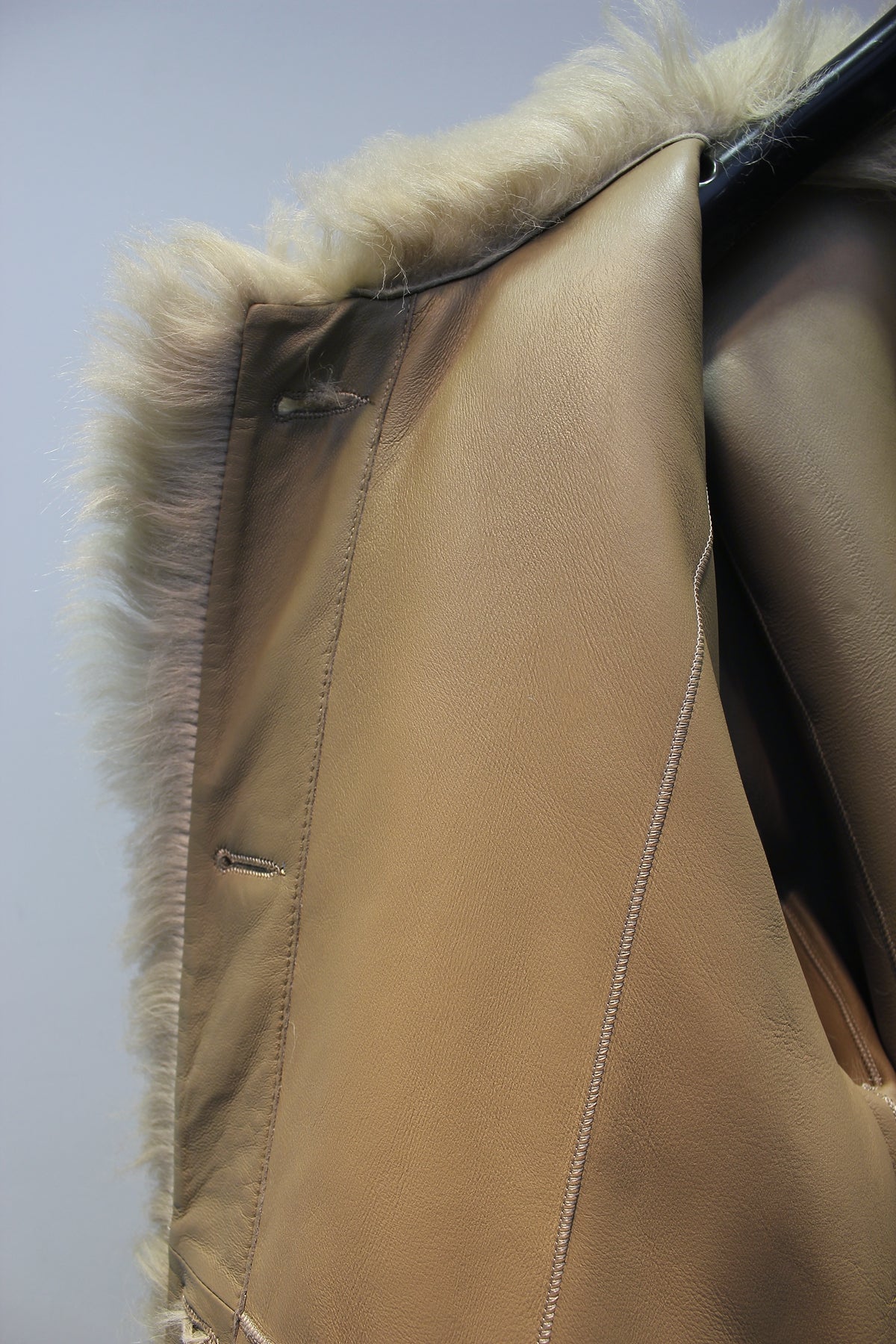 Spanish Tuscan sheepskin one-piece lapel jacket