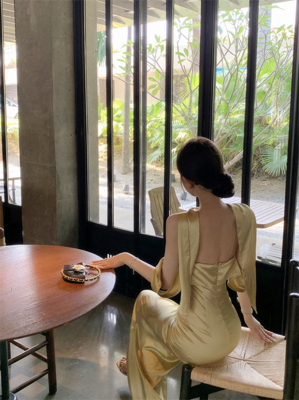 Light French tube top dress