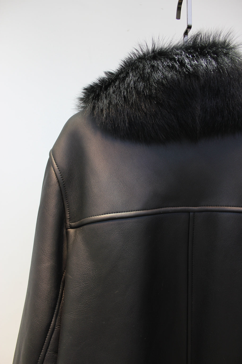 Imported Tuscan sheepskin one-piece casual double-breasted fur coat