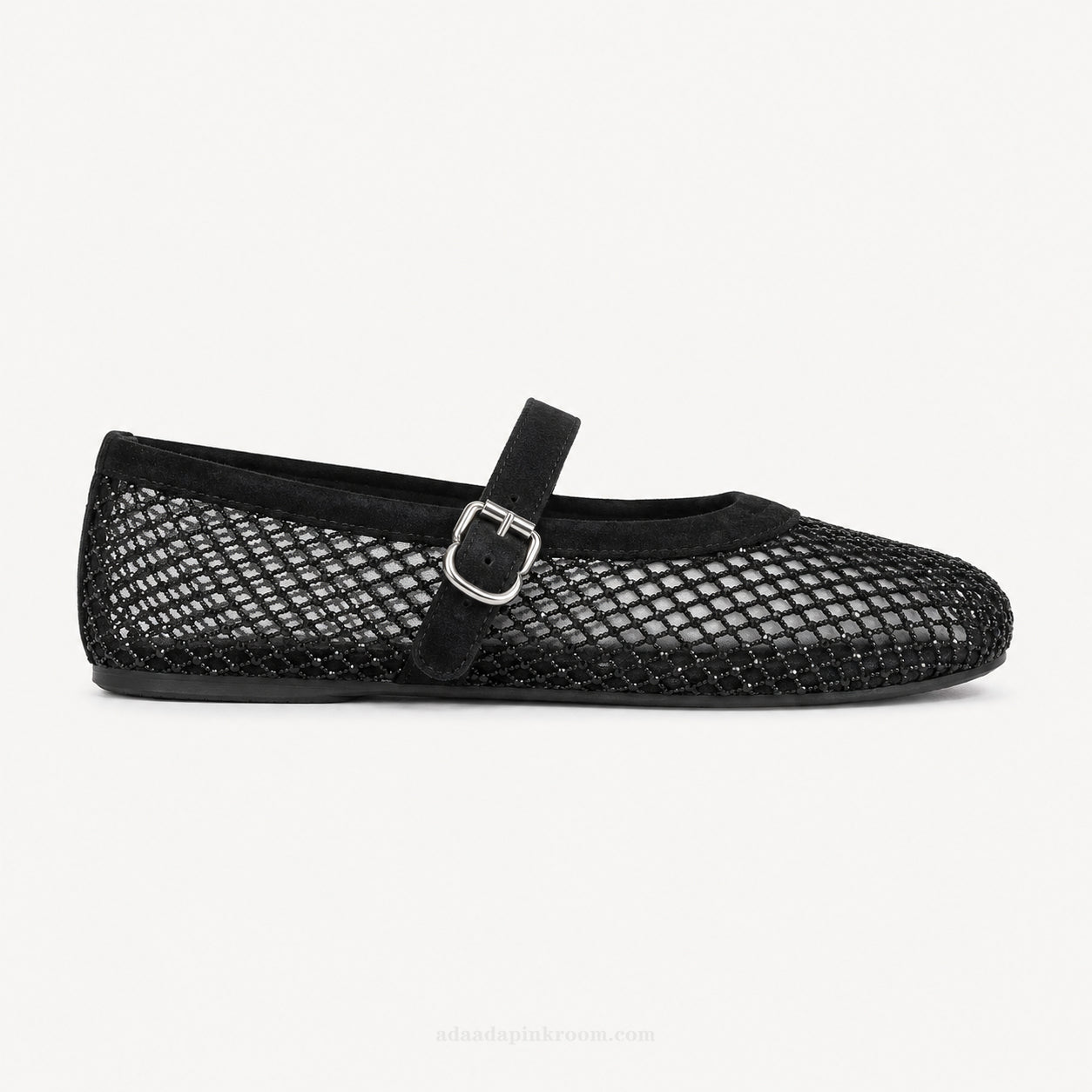 Noir Mesh Mary Jane Flats – adaadapinkroom