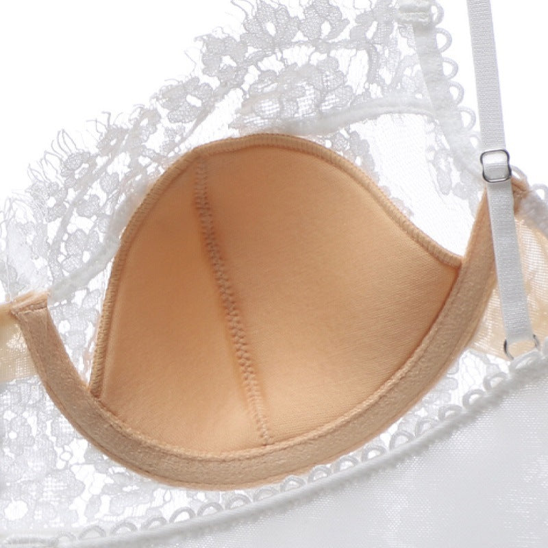 French sexy ultra-thin lace underwired underwear