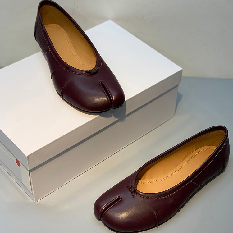 Vintage sheepskin ballet flats