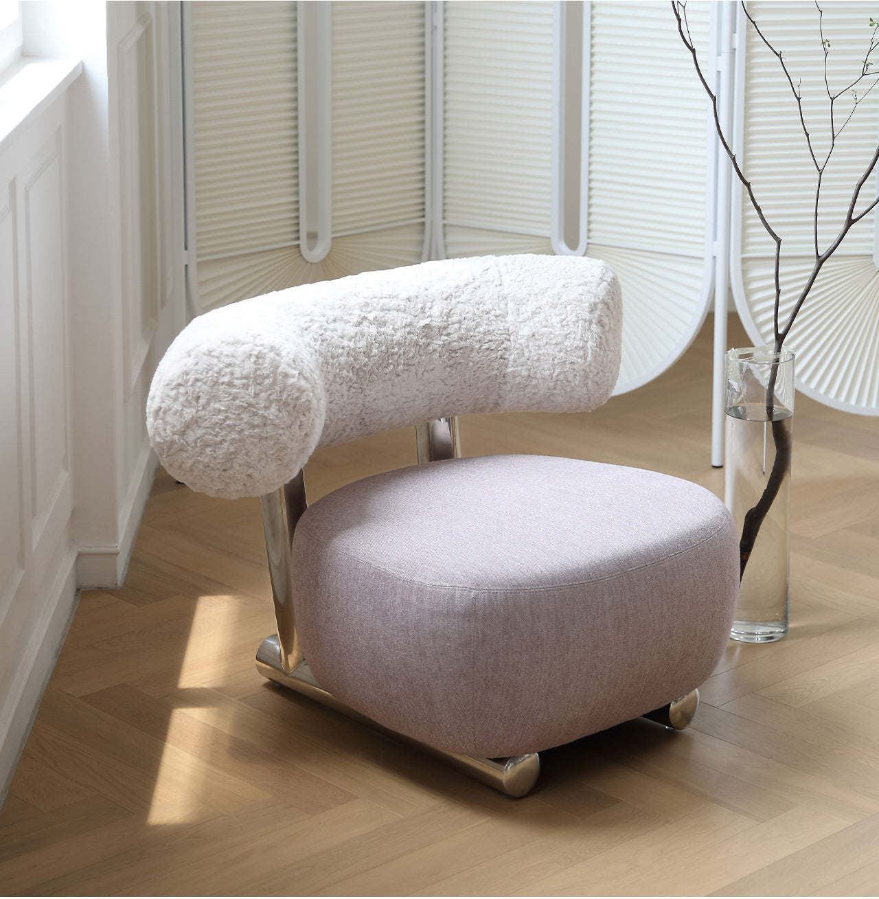 Sleigh chair Nordic modern minimalist designer sherpa single sofa chair leisure chair