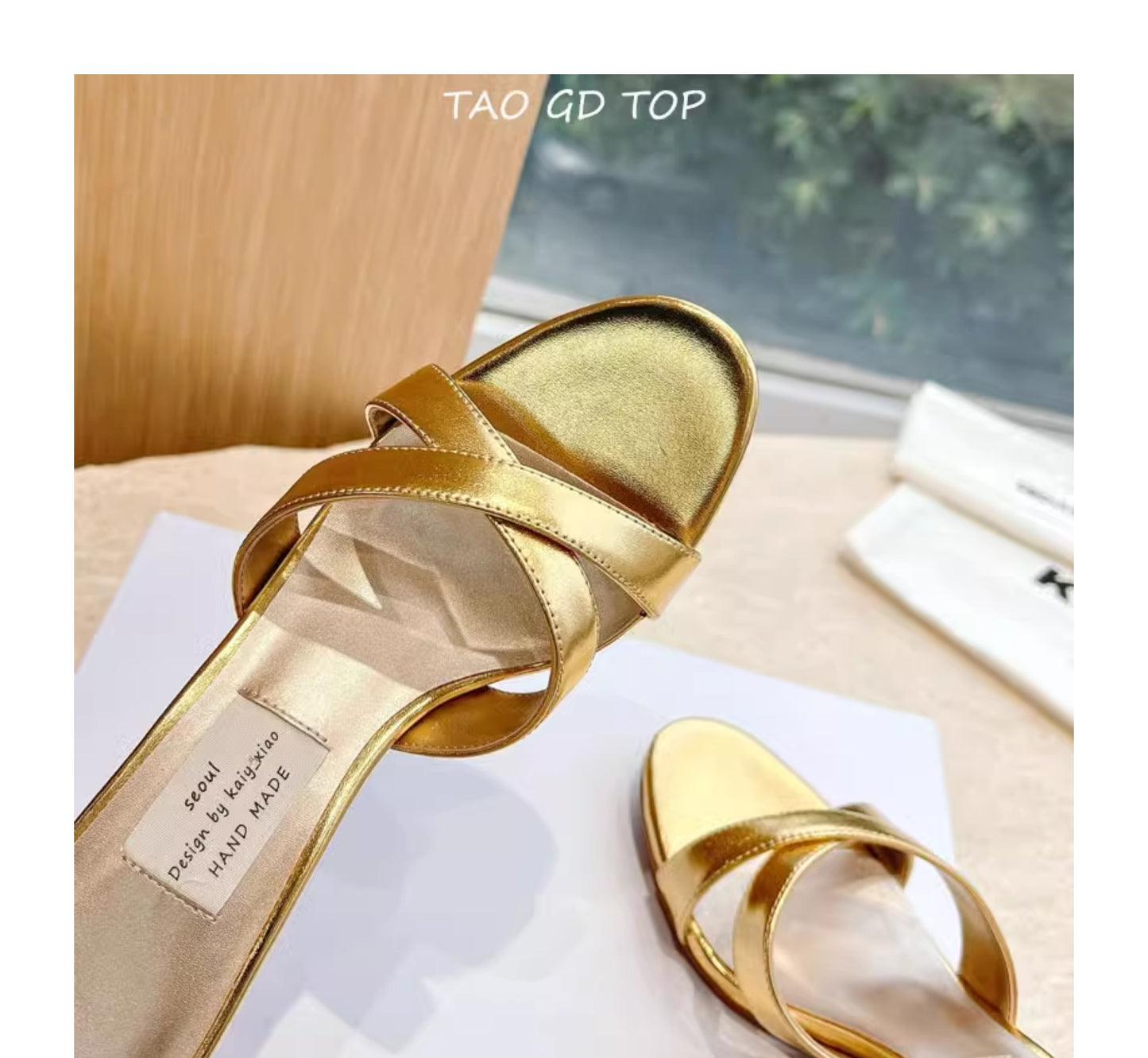 Women's cross strap french stiletto sandals