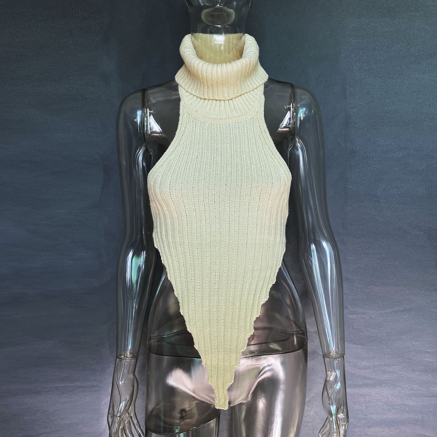 European and American style irregular hot girl knitted halter top