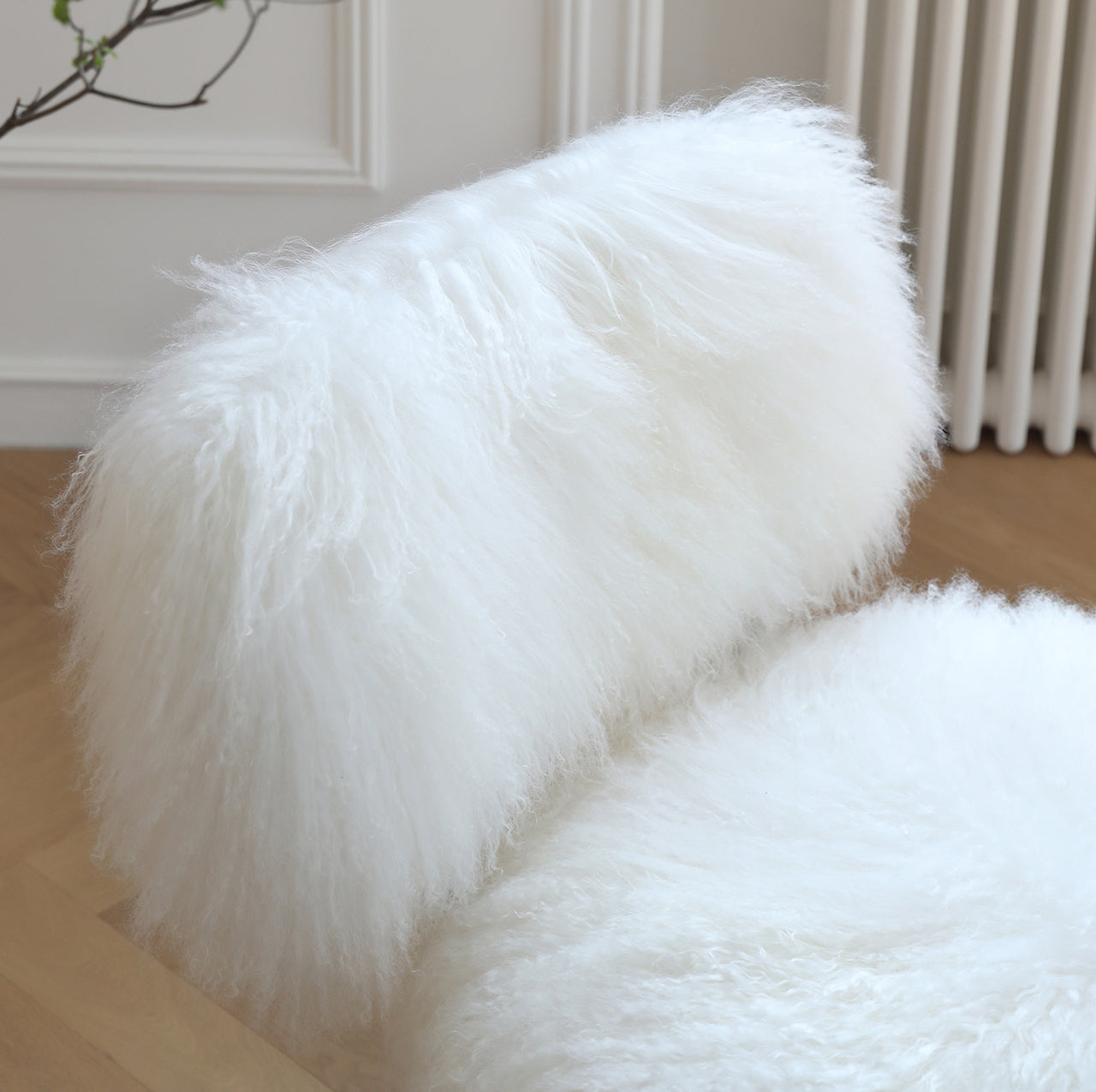 Nordic style dressing chair Italian light luxury balcony living room hair leisure chair imported wool single chair
