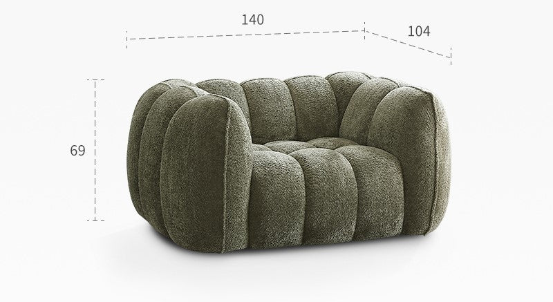 Pumpkin single sofa designer living room single casual Nordic retro fabric lazy sofa