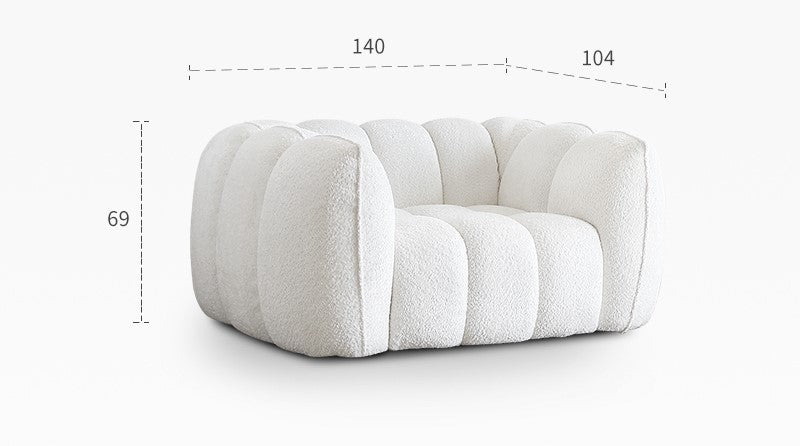 Pumpkin single sofa designer living room single casual Nordic retro fabric lazy sofa