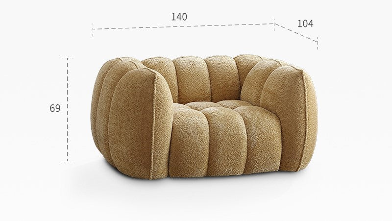 Pumpkin single sofa designer living room single casual Nordic retro fabric lazy sofa