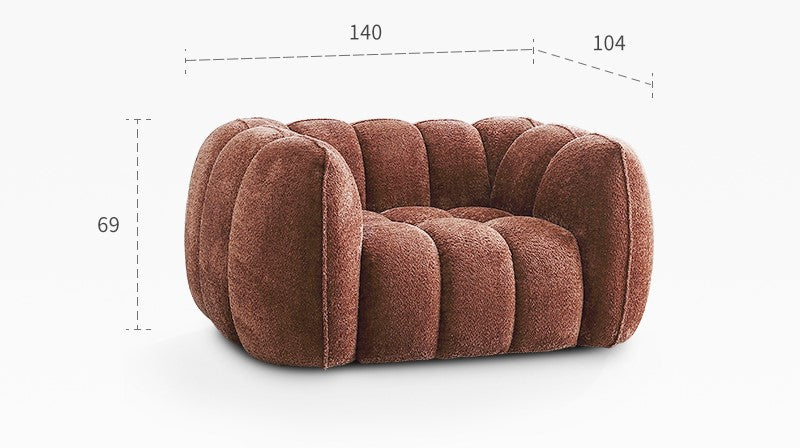 Pumpkin single sofa designer living room single casual Nordic retro fabric lazy sofa