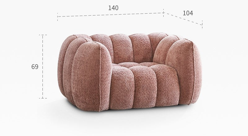 Pumpkin single sofa designer living room single casual Nordic retro fabric lazy sofa