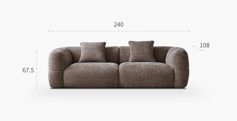 Big white sofa small apartment retro French cream style brown villa large flat fabric sofa