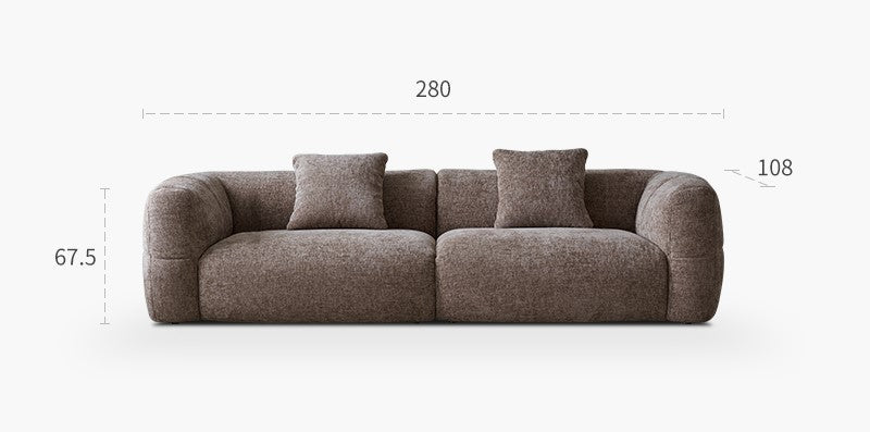 Big white sofa small apartment retro French cream style brown villa large flat fabric sofa