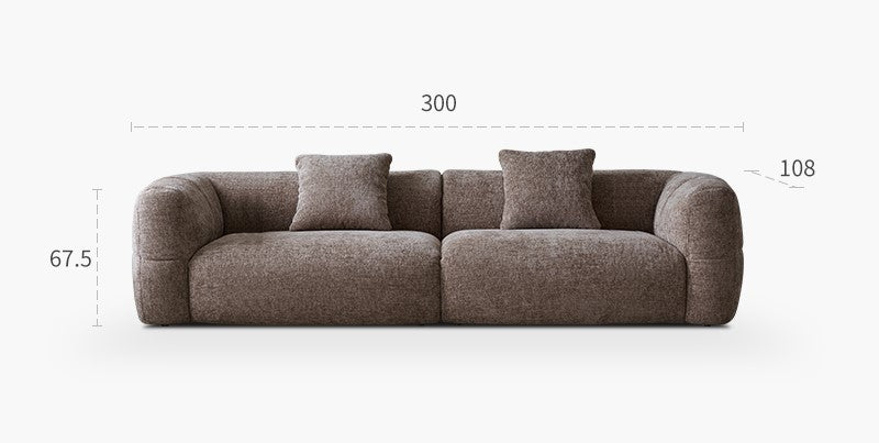Big white sofa small apartment retro French cream style brown villa large flat fabric sofa